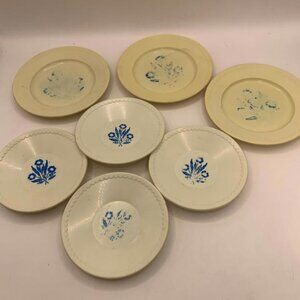Vintage Blue Cornflower White Plates Play Kitchen Toy Dishes Set of 7 RP Canada